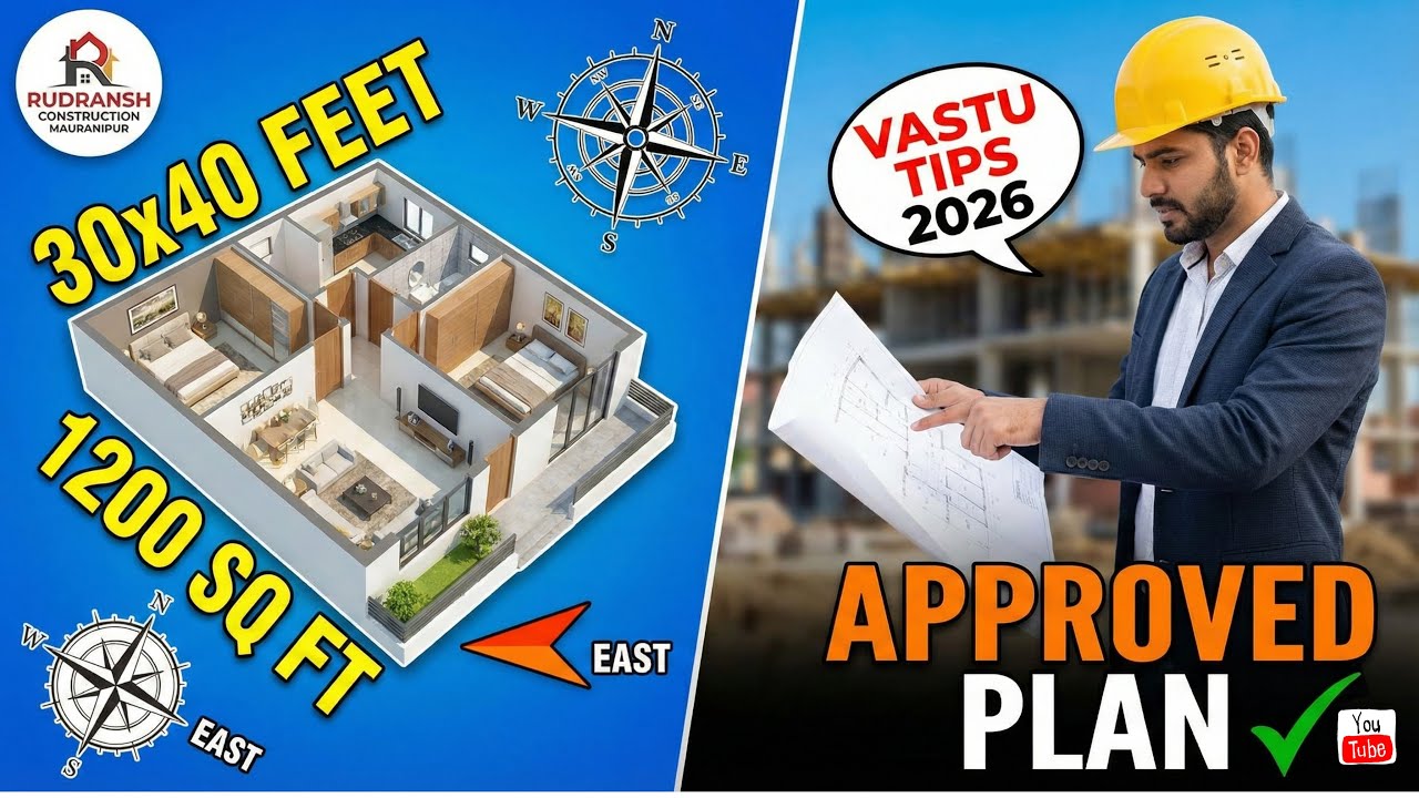 30x40 East Facing House Plan | Vastu Shastra Tips for 2026 🏡