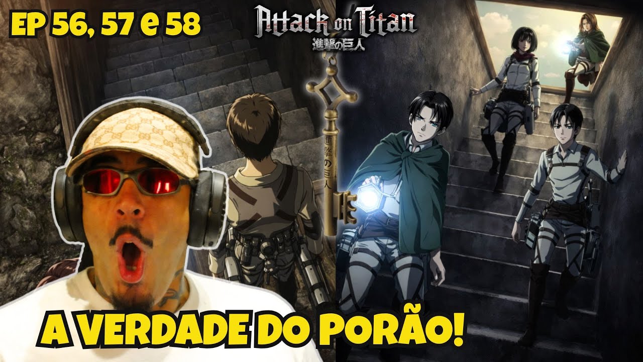 ABSOLUTAMENTE TUDO FOI REVELADO - Episódios 56, 57 e 58 - REACT SNOPEY ATTACK ON TITAN