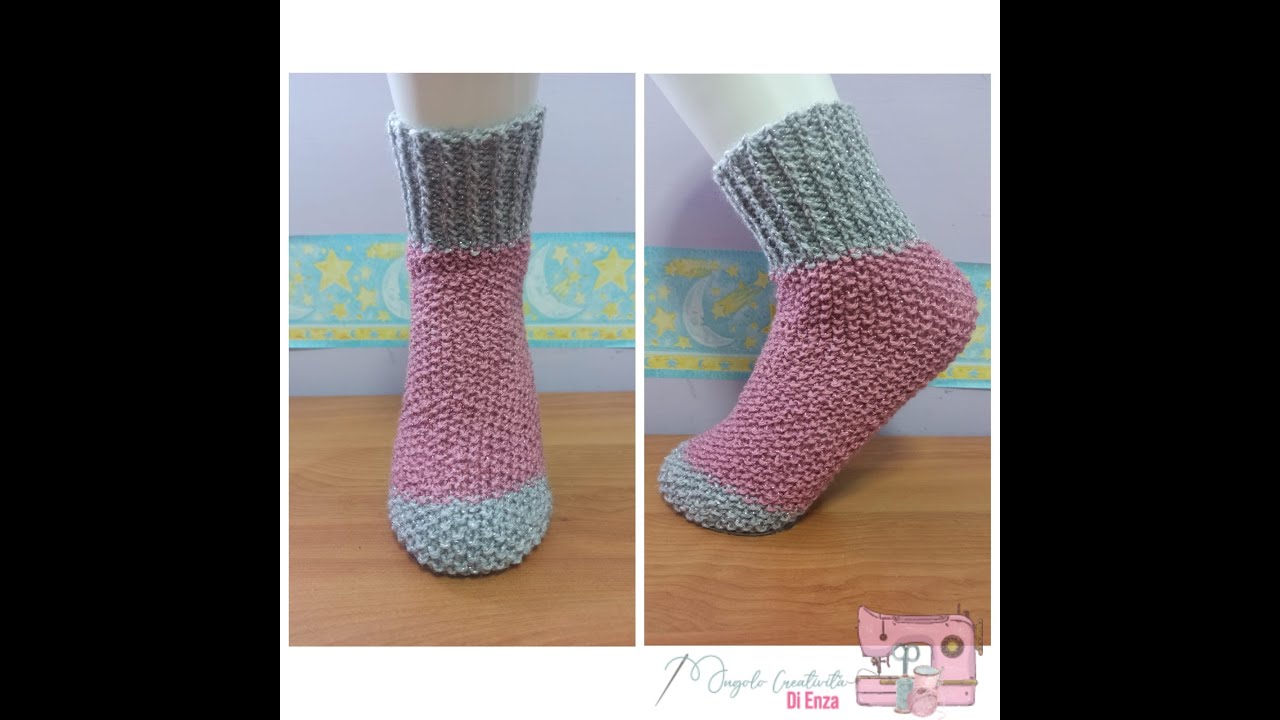 Calzettoni ai ferri  ideali per tutte le misure /Taglia unica🧶🧦 Maglia facilssima