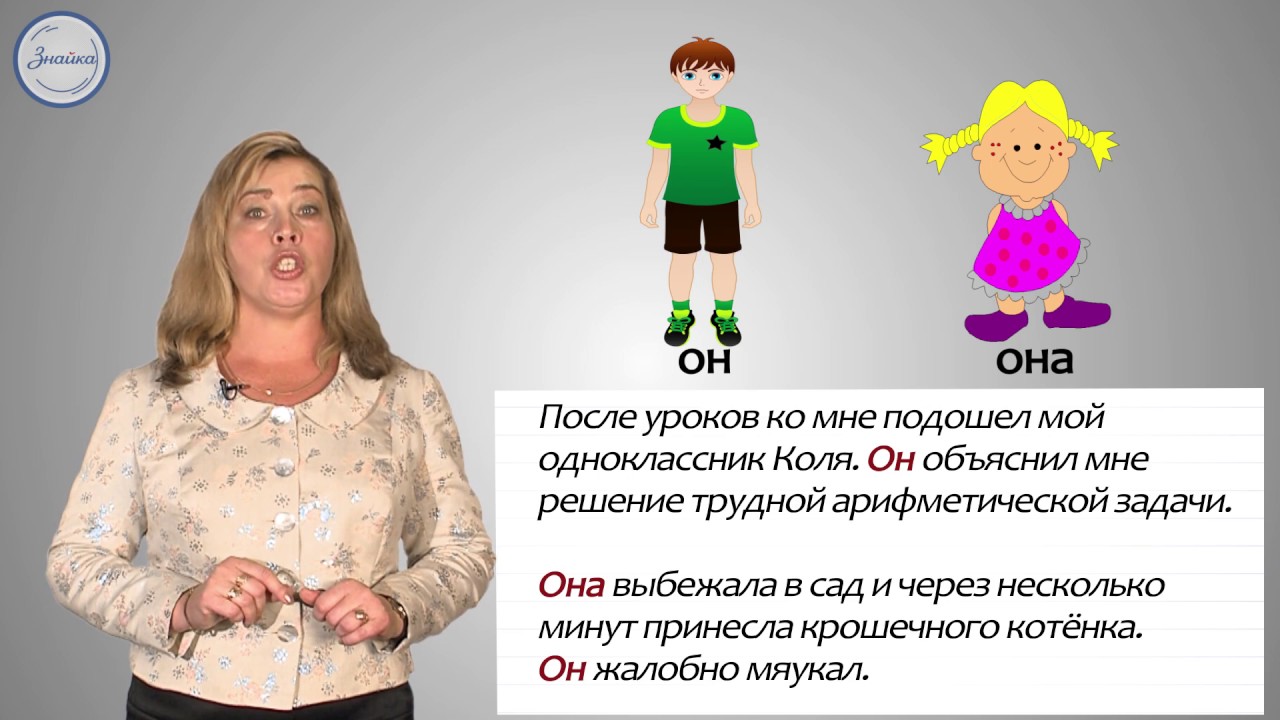 Русский класс. 4 класс. Личные местоимения 1,2,3 лица