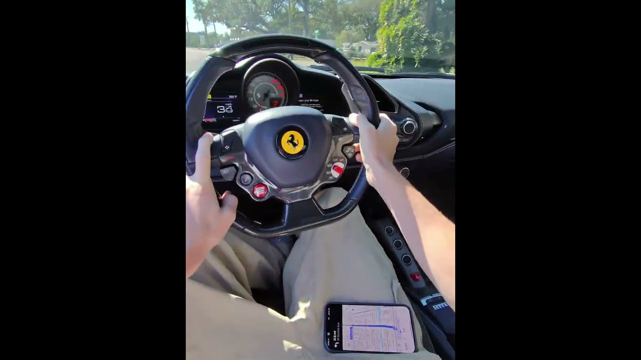pov: driving (straight piped) ferrari 488 on morning coffee run