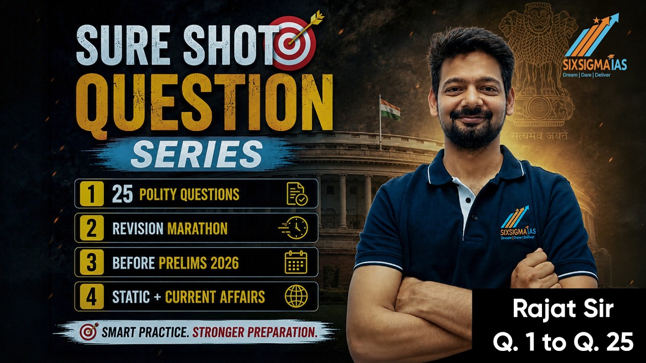 UPSC Prelims 2026 Sure Shot Questions Series 1-25 | Polity MCQs | Quick Revision | Six Sigma IAS