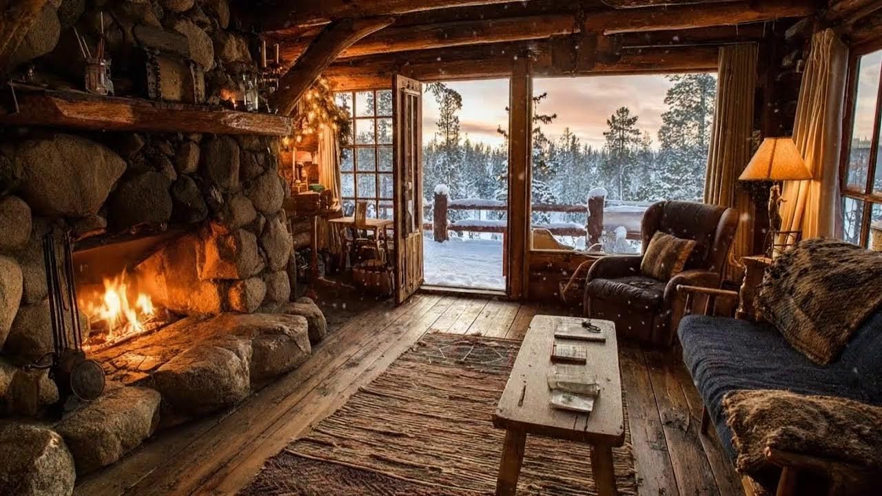 Relaxing Sunday Morning Jazz ☕ Cozy Cabin Bossa Nova for Good Mood