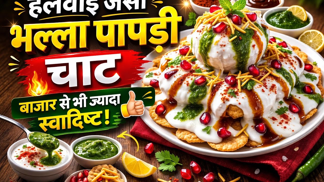 हलवाई जैसी भल्ला पापड़ी चाट रेसिपी/ एक दम बाजार जैसी 