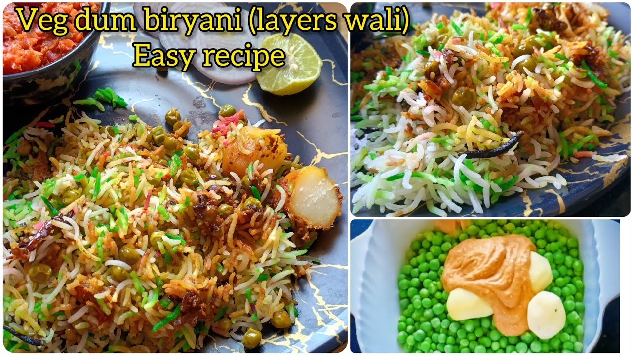 Delicious Green peas veg dum biryani/ मटर दम बिरयानी /veg biryani wo bhi nonveg style