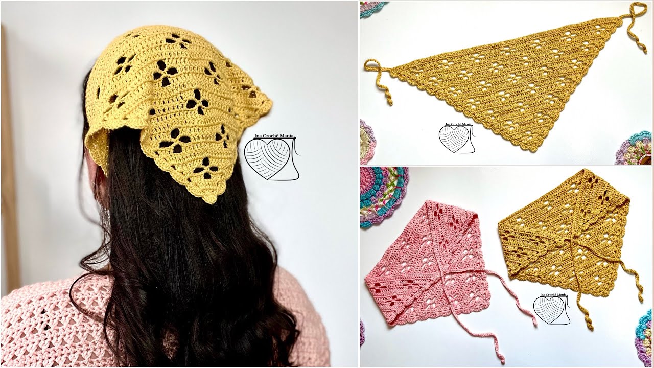 Bandana de Crochê fácil por Ina Crochê Mania 