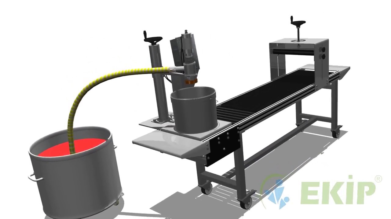 Bucket Filling Machines with Load Cell 3d Animation