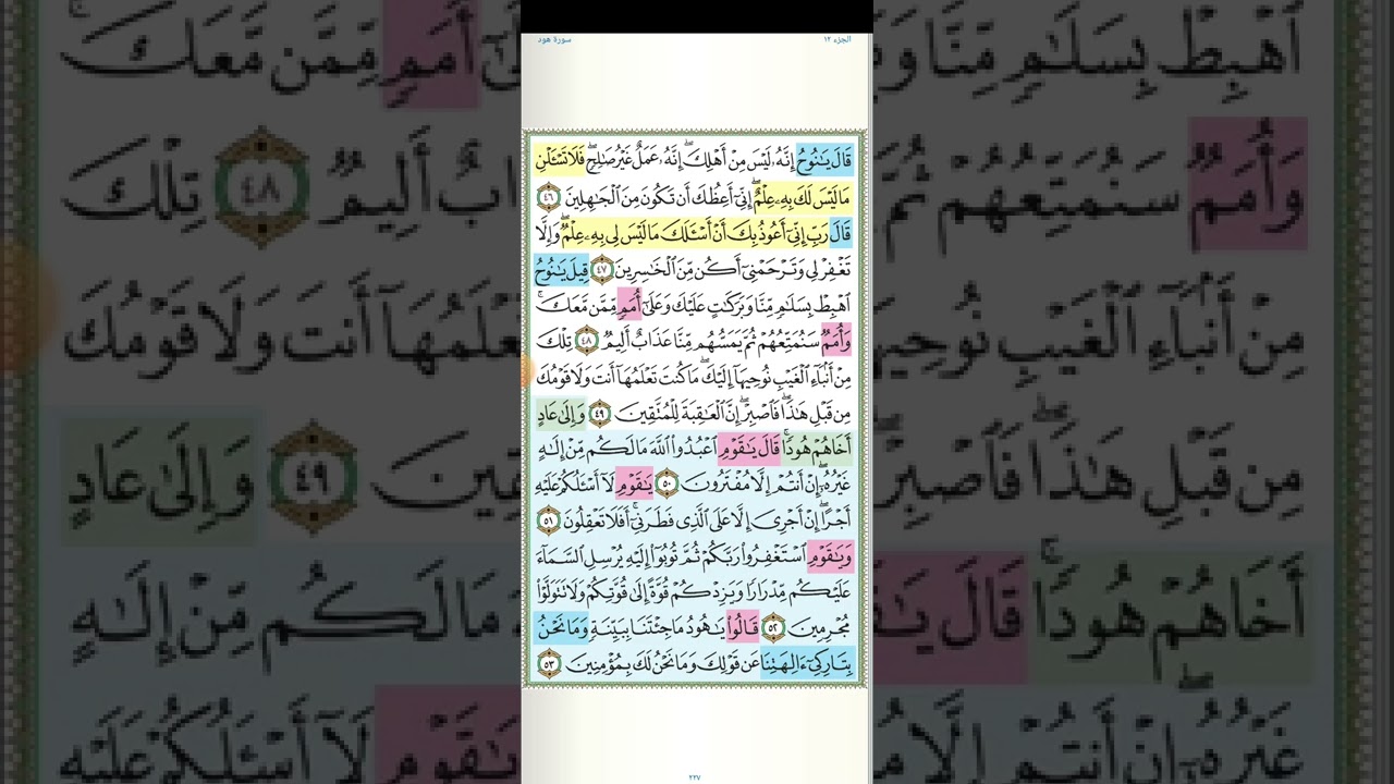 تثبيت وتربيط سورة هود الربع الثالث( و قال اركبوا فيها )