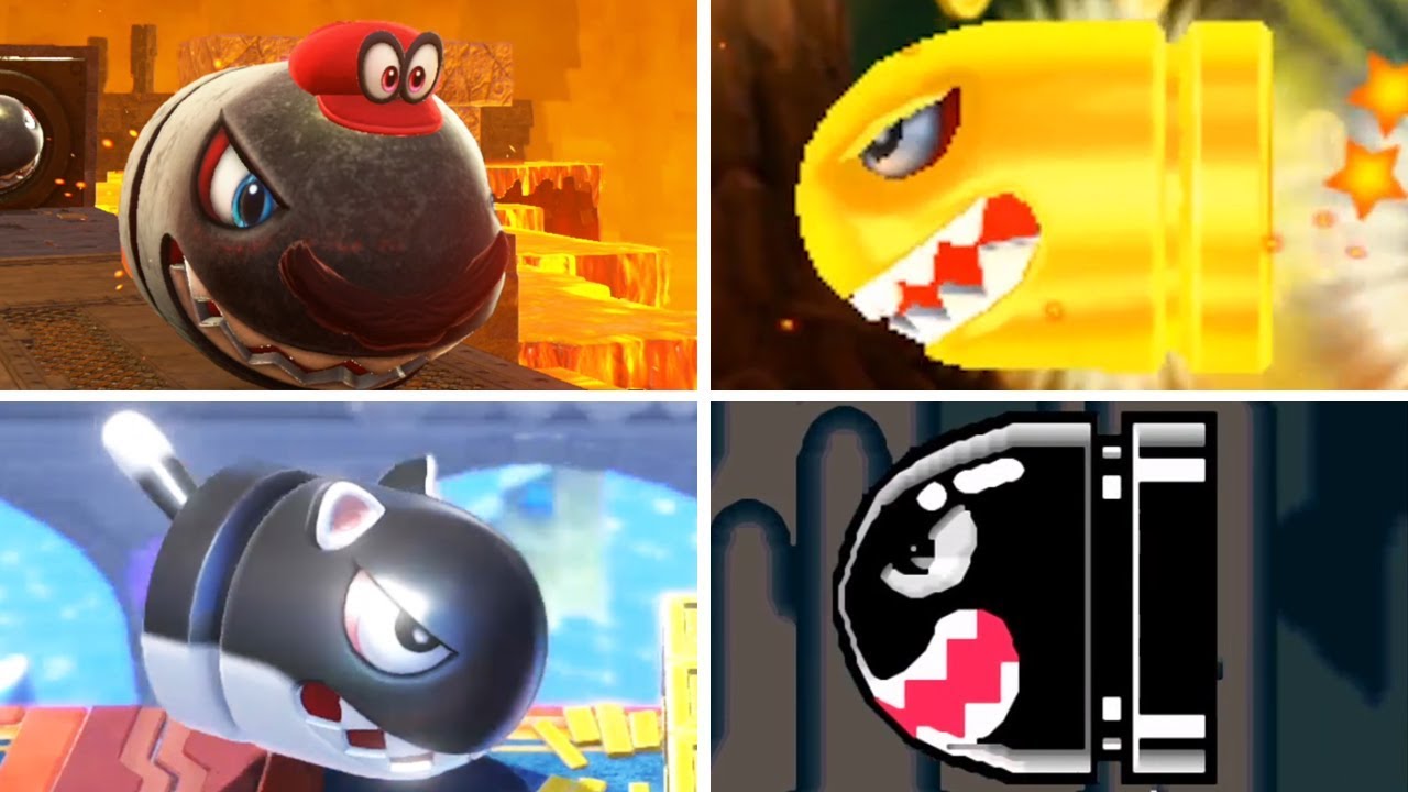 Evolution of - Banzai Bill in Super Mario Games