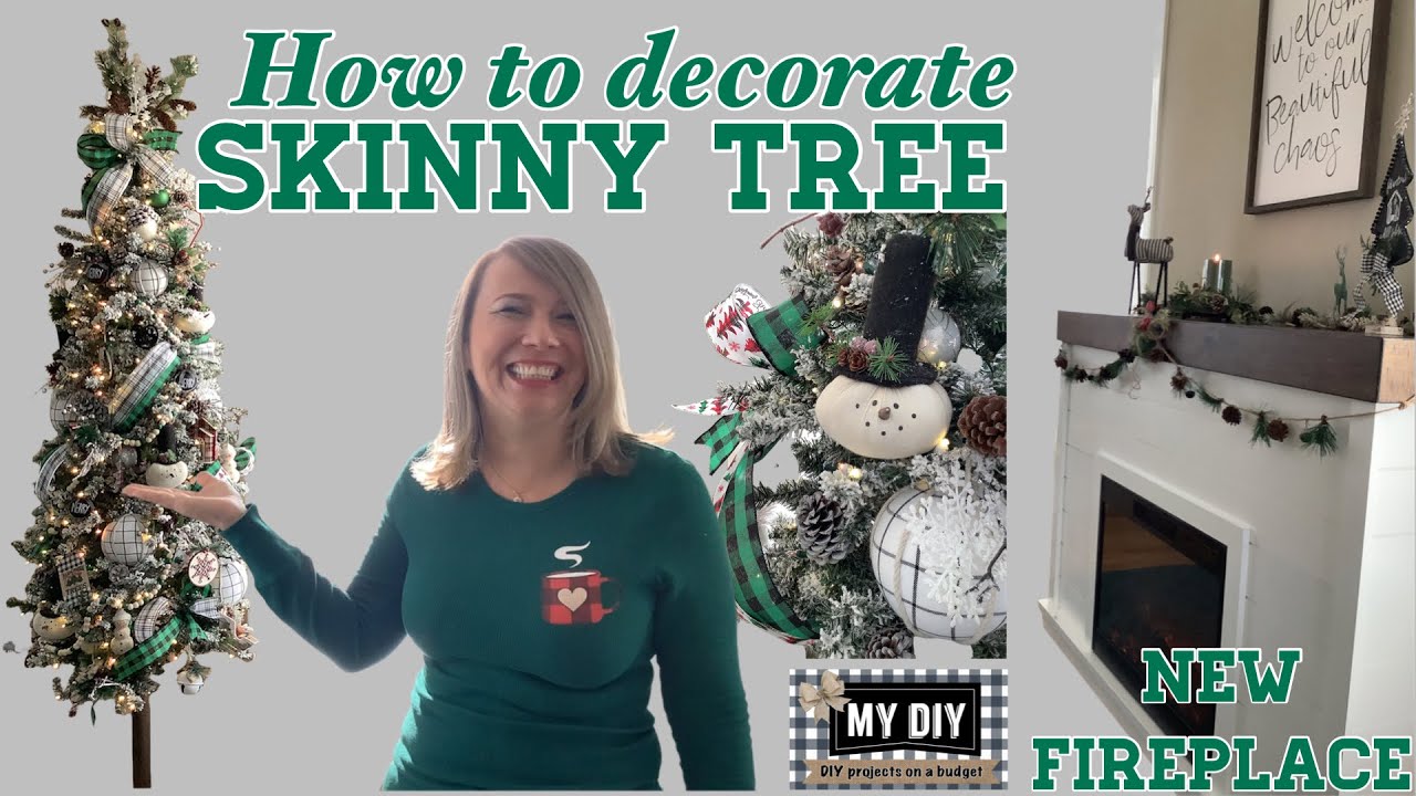 HOW TO DECORATE SKINNY CHRISTMAS TREE | WOODSY CHRISTMAS TREE | FIREPLACE DECOR KIRKLAND'S CHRISTMAS