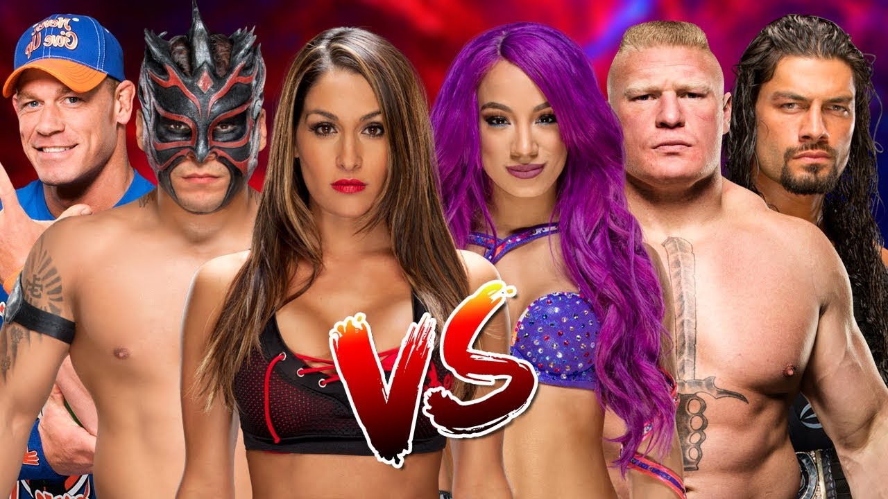 Nikki Bella & John Cena & Kalisto vs Roman Reigns & Sasha Banks & Brock Lesnar