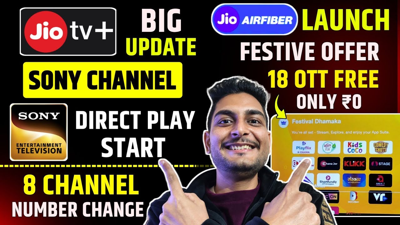 JioTv Plus Big Update | Sony channel Direct Play Start | Jio AirFiber New Offer 18 OTT Free 