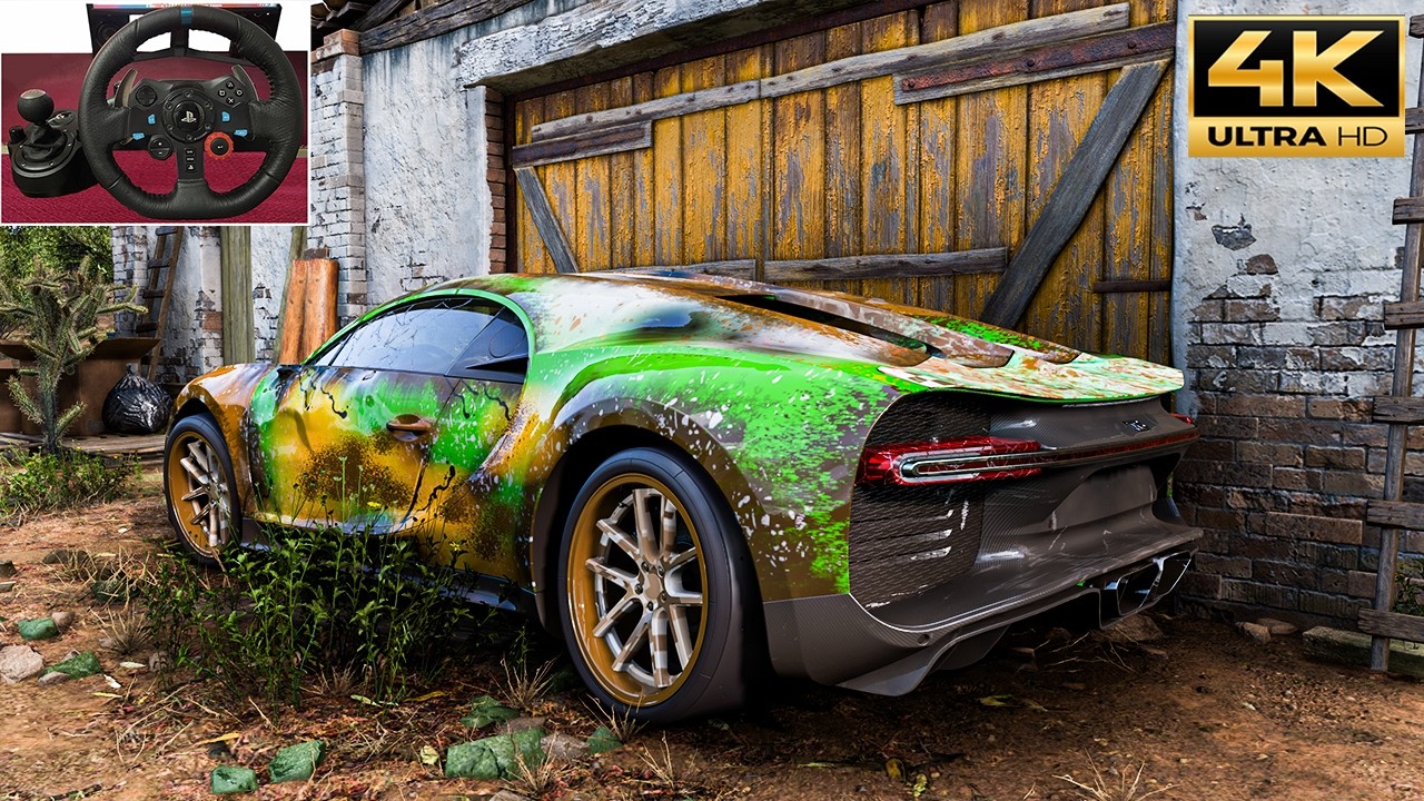 Rebuilding Bugatti Chiron (1500HP) - Forza Horizon 5 | Steering Wheel + Shifter Gameplay.