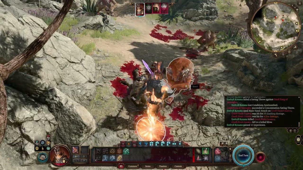 Fire Myrmidon (Moon Druid wild shape) gains Bladesinger charges