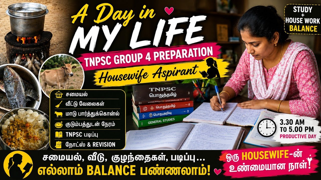 2026 TNPSC Group 4 exam preparation|A day in my life|3:30 AM to 8 PM full day study vlog #tnpscstudy