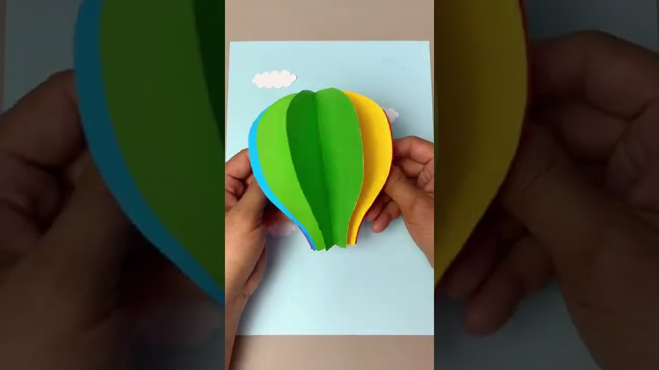 創作靈感 用彩色卡紙和紙殼箱做彩虹熱氣球，你學會了嗎？創意手工 幼兒園手工 手工diy 創意手工71