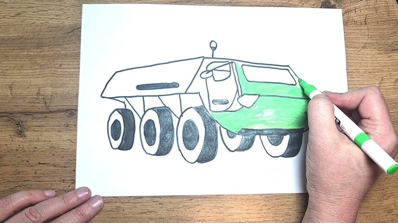 How to Draw a Military Truck | Easy Drawing for Beginners