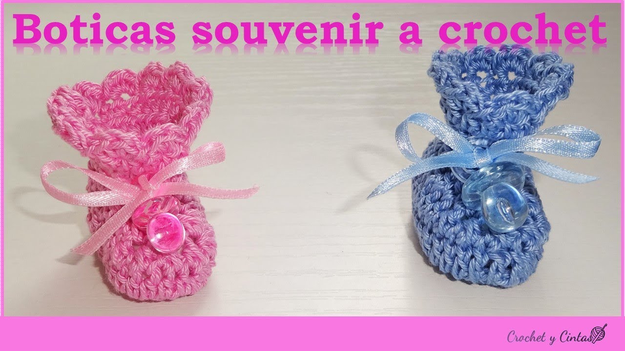 Boticas a crochet para recuerdo – souvenir de bautizos y baby shower