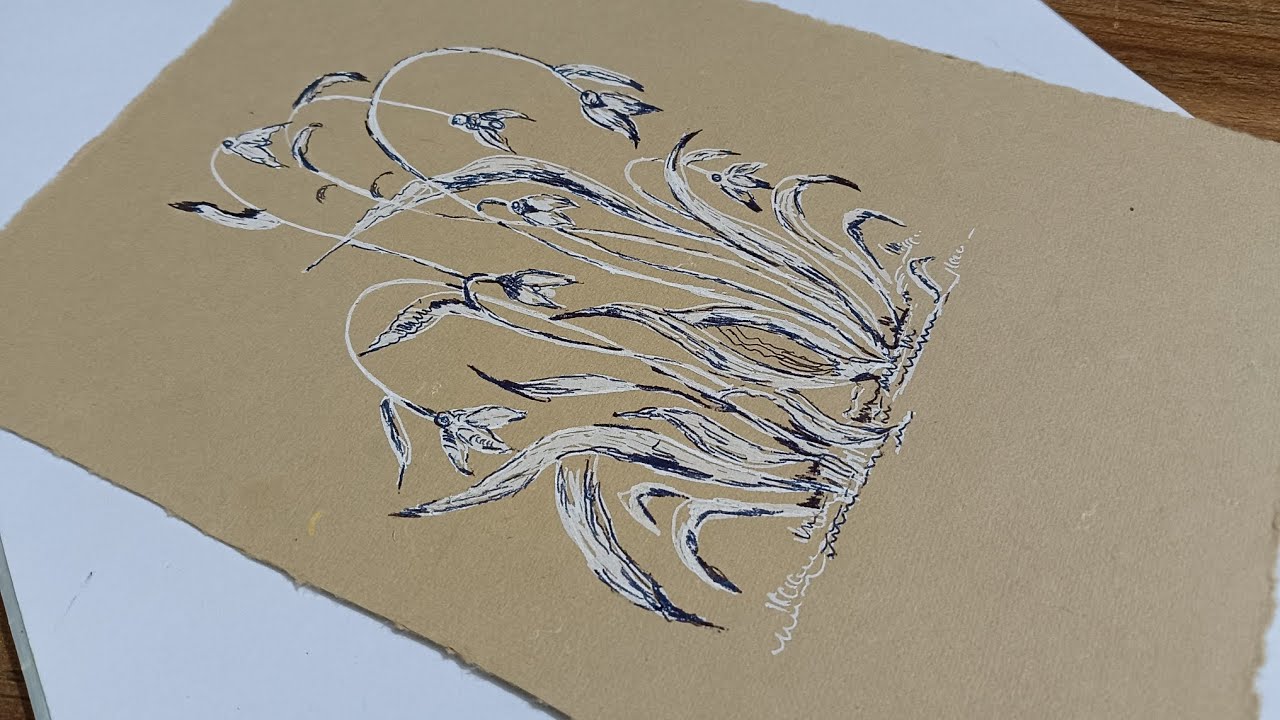 Simple pen sketch of English countryside flower