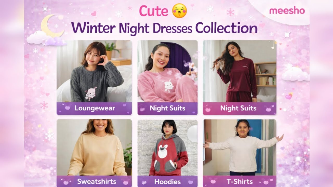 Cute 😚😚 Winter wear collection from meesho #meesho#nightwear#nightdresses#viralvideo#viral#trending 