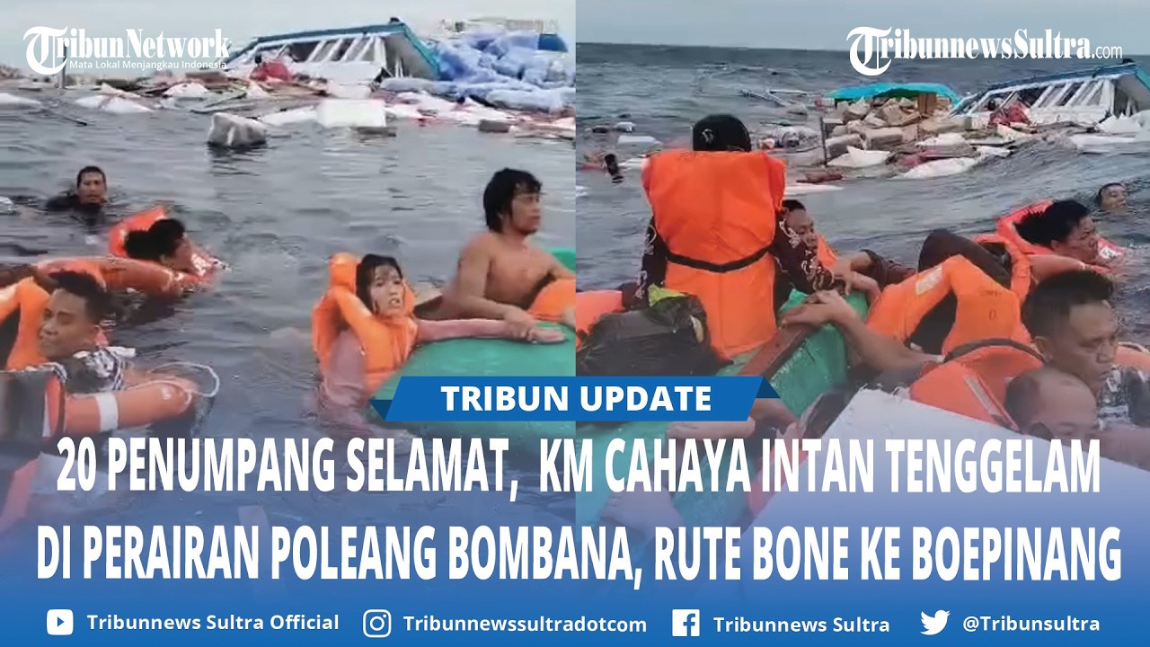 KM Cahaya Intan Selebes Tenggelam di Perairan Poleang Bombana Sulawesi Tenggara, Angkut 20 Penumpang