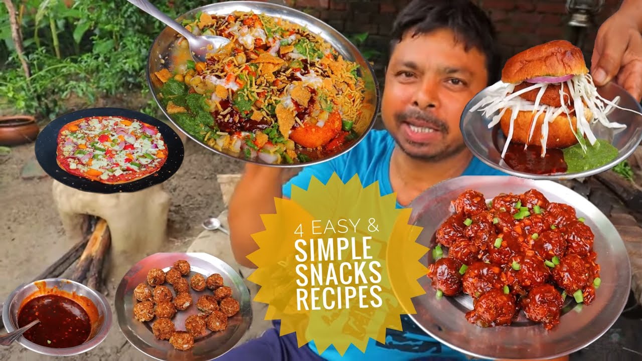 ￼￼दिवाली पर महमनो ओर बच्चों के लिए टेस्टी नाश्ता ⭐️4 Snacks Pizza 🍕 Papri chaat Burger￼ Manchurian￼