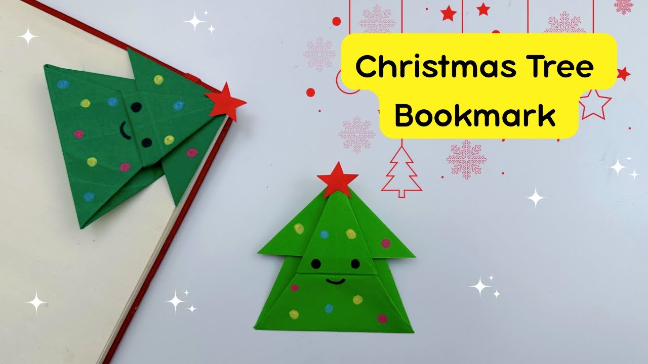 DIY Paper Christmas Tree Corner Bookmark / Bookmark Making / Origami Bookmark / Paper craft