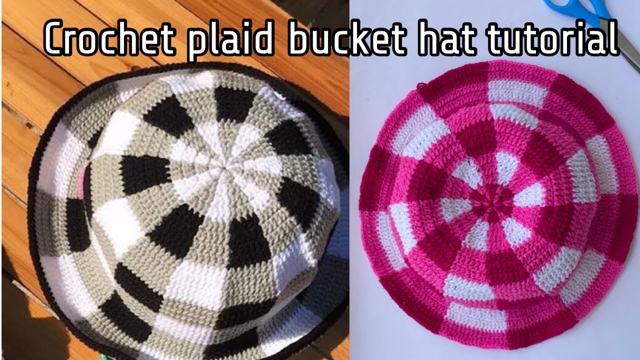 Crochet plaid bucket hat tutorial #diy #crochet #crochethats