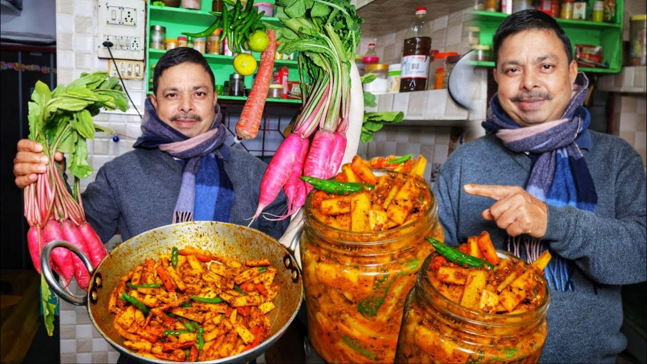 ठंड में एकबार गाजर मूली मिर्च का तीखा चटपटा अचार जरूर बनाएं | Instant Gajar Muli Mirch Ka Achar😋
