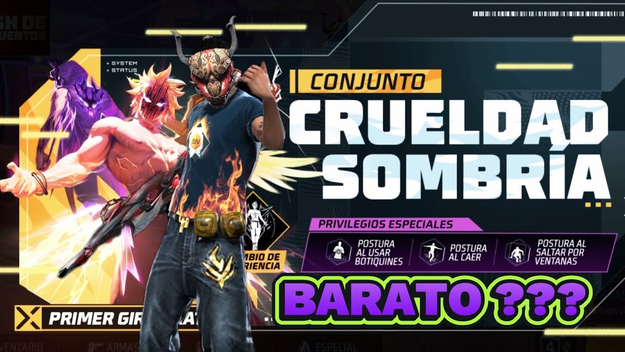 CUANTOS DIAMANTES GASTAS EN EL TRAJE CRUELDAD SOMBRIA EN FREEFIRE 