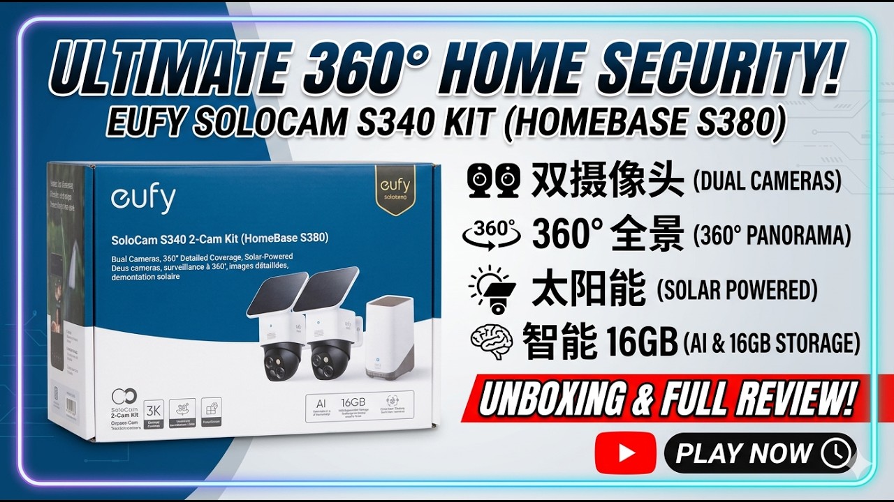 如何安装一套 | Eufy S340 安装实测：无月费、AI 追踪、太阳能全能王 | AI Eufy security camera |