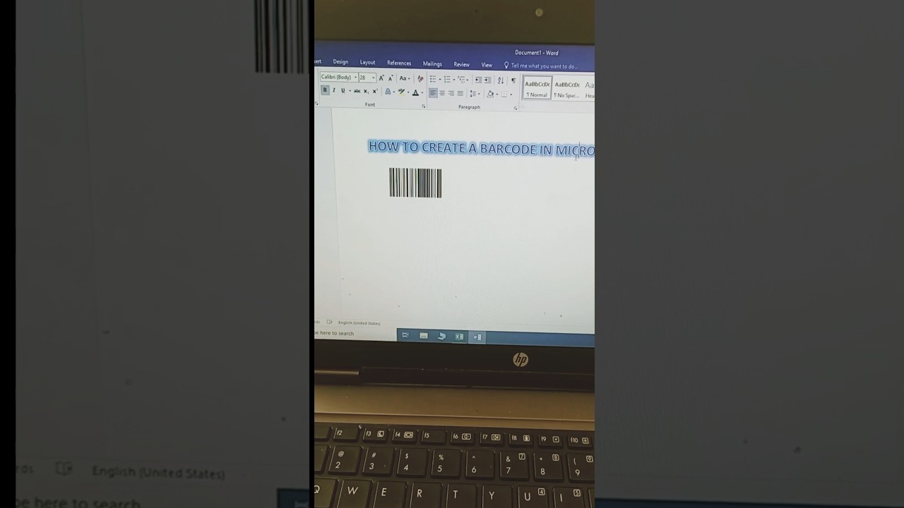 simple way to create barcode in ms word#barcode#shortcutkeys #trending #youtubeshorts