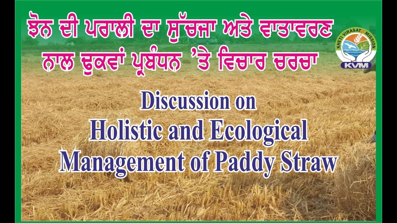 Discussion on Holistic and Ecological Management of Paddy Straw