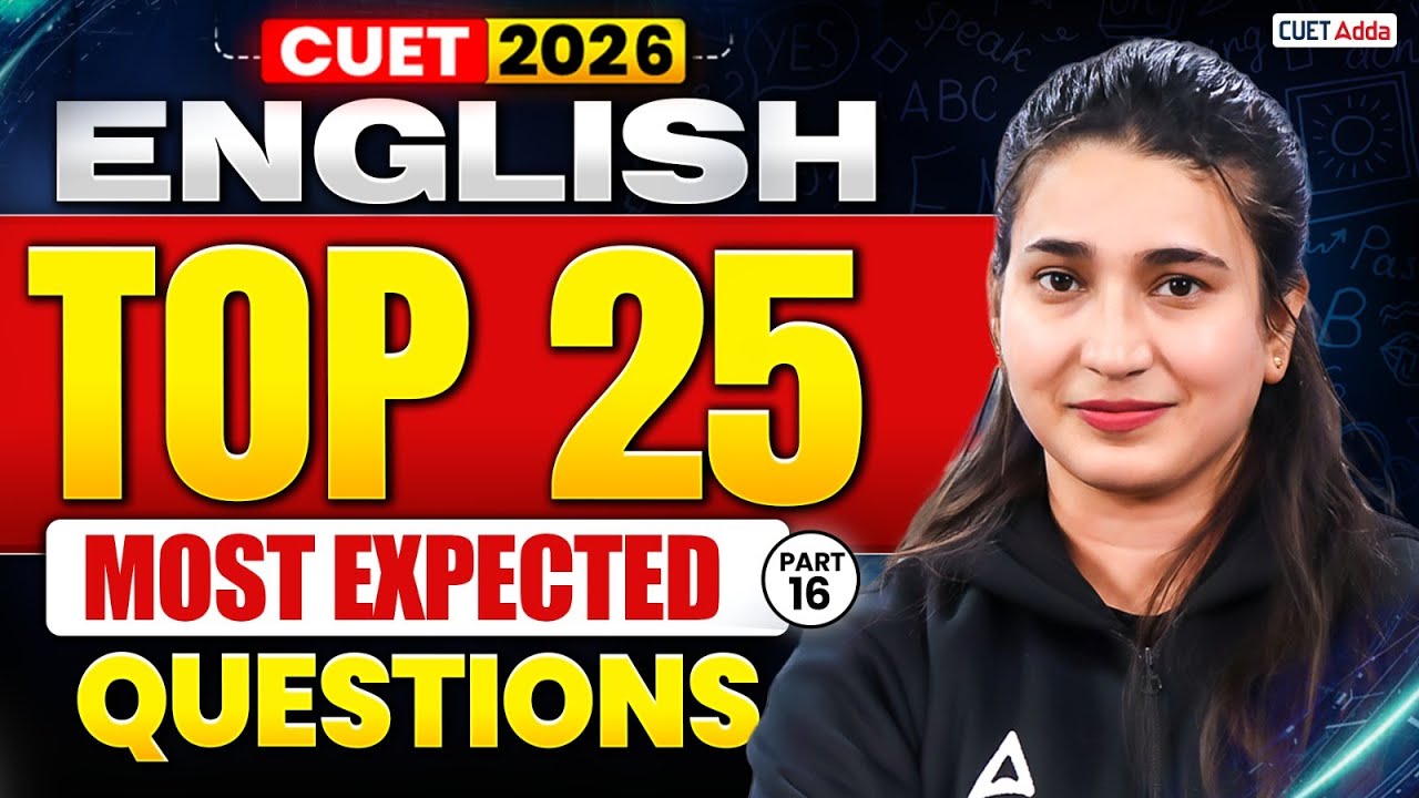 CUET English Most Expected Questions 2026 | English Full Syllabus Mock test for CUET 2026 | Part 16