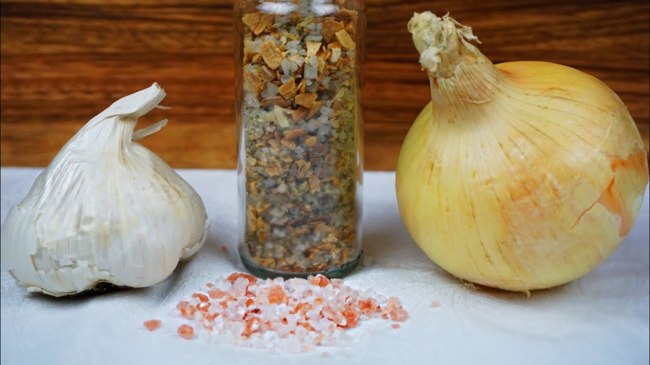 Como hacer SAL DE AJO Y CEBOLLA hecha en casa No volverás a comprar mas! NO GASTARÁS MÁS!