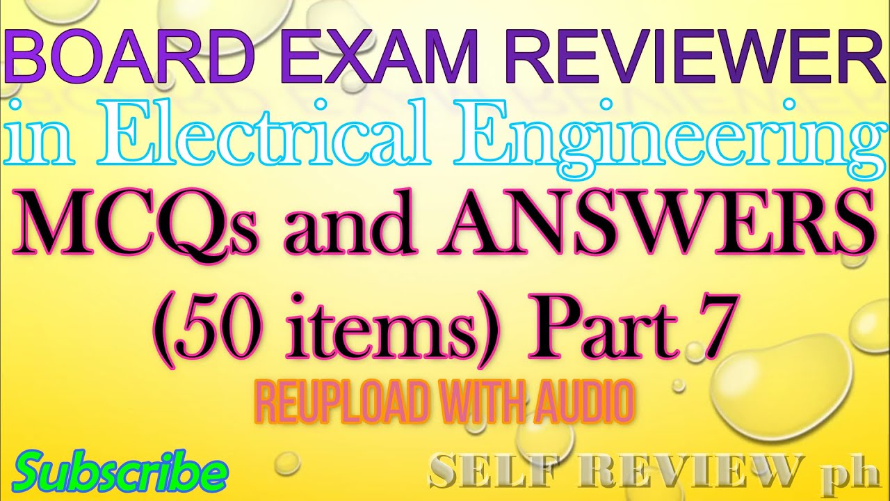 REE|| Exam Reviewer in Electrical Engineering(50 MCQs and Answers)        Part 7 reupload with audio