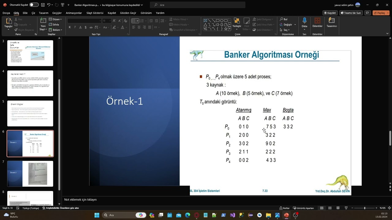Banker Algoritması Nedir ? (İşletim Sistemleri)