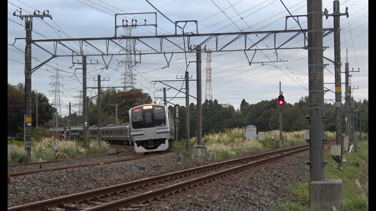 総武本線と成田線の分岐点（佐倉駅付近）