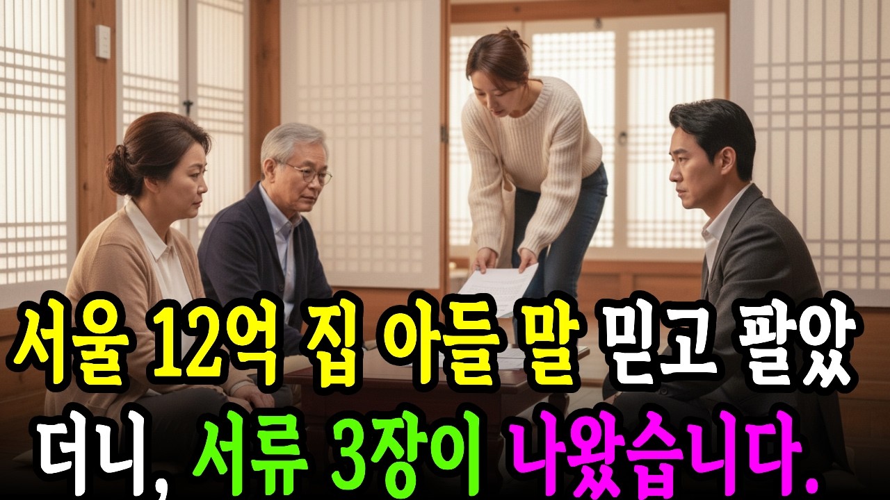 71살, 아들 말 믿고 서울 12억 집을 팔았습니다… 효도가 아니었어요