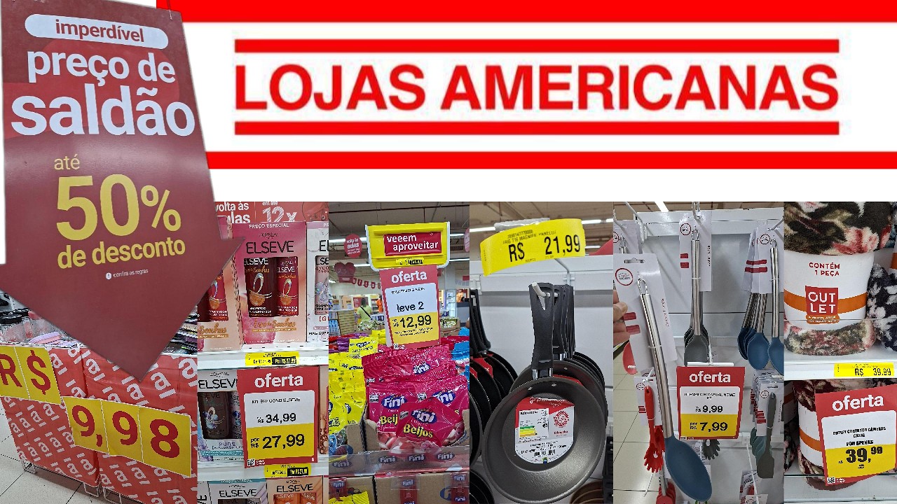 LOJAS AMERICANAS COM VÁRIAS OFERTAS DE PANELAS, CHOCOLATES