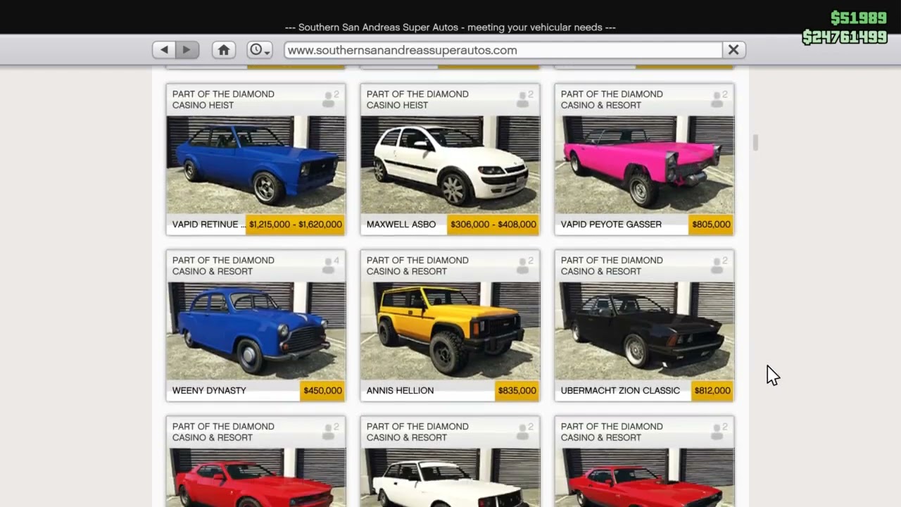 GTA V Online - Southern San Andreas Autos