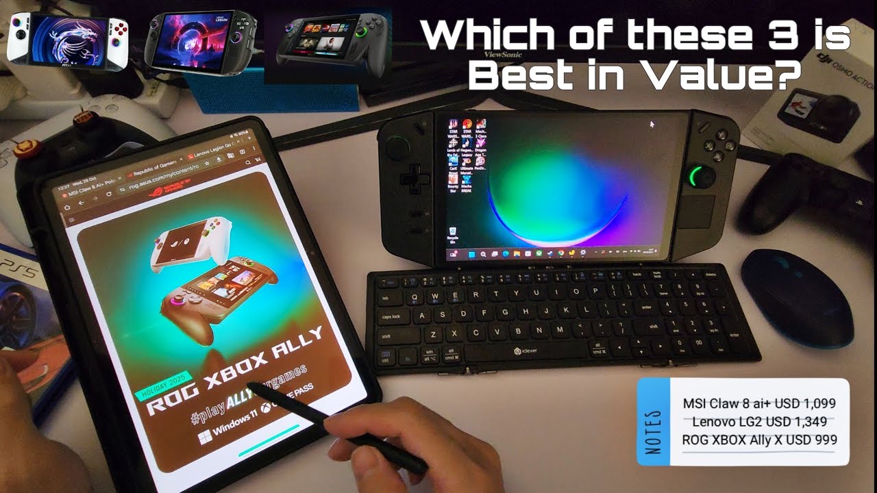 Which of these 3 top Gaming Handhelds is Best in Value? Year Ending 2025.