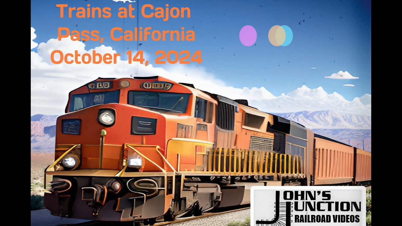 BNSF and UP on Cajon Pass on Oct 14, 2024, including BNSF with rock guard window screens