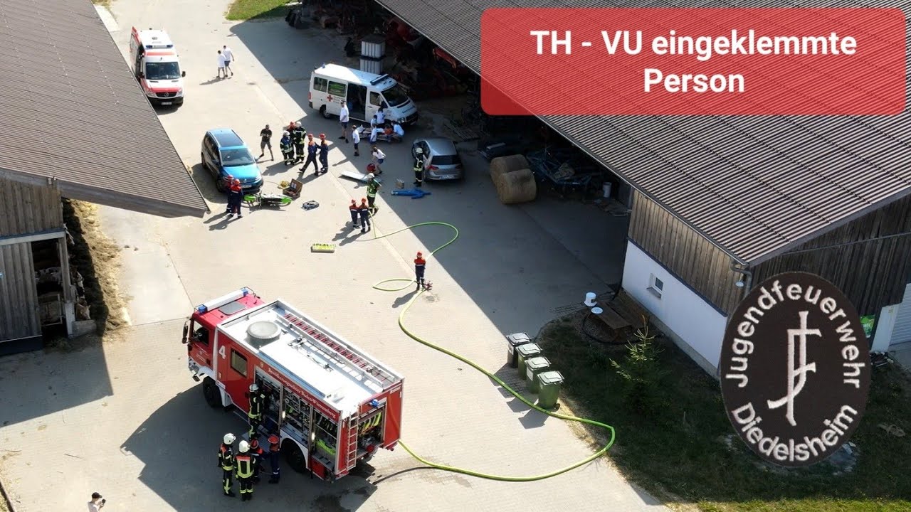 [TH - VU eingeklemmte Person] Einsatz | 24 Stunden | Jugendfeuerwehr Bretten, Abt. Diedelsheim