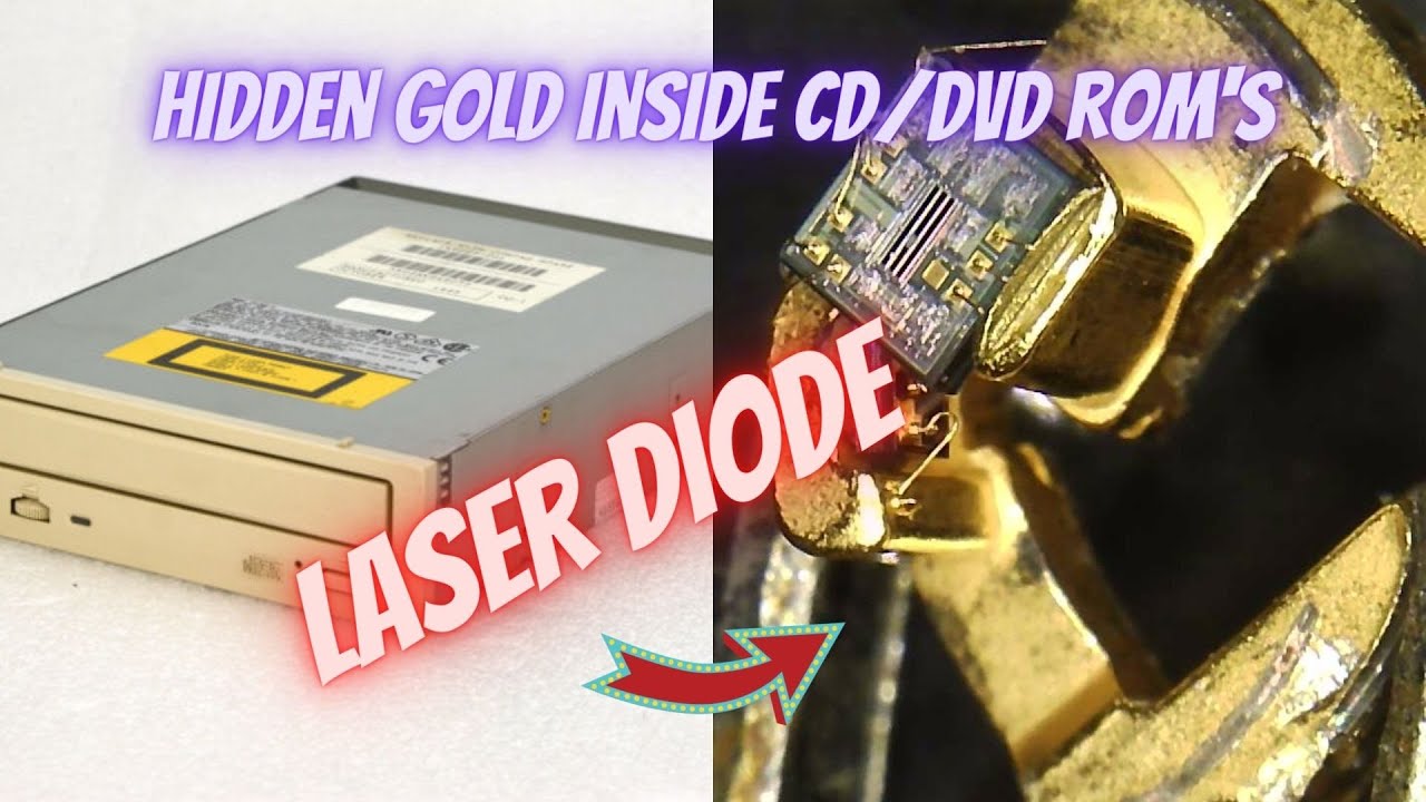 Gold in CD/DVD ROM's ( Seethru IC chips and laser diode ) ( 155 )