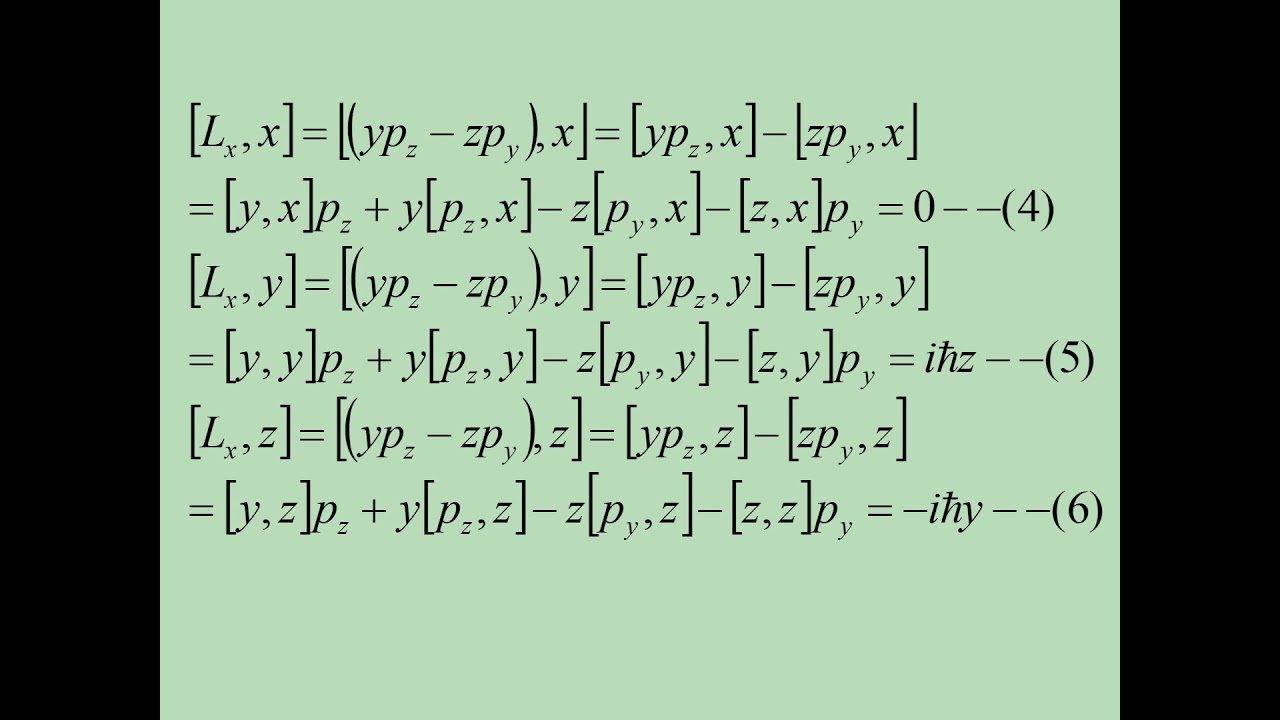 commutator relation between angular momentum component and position