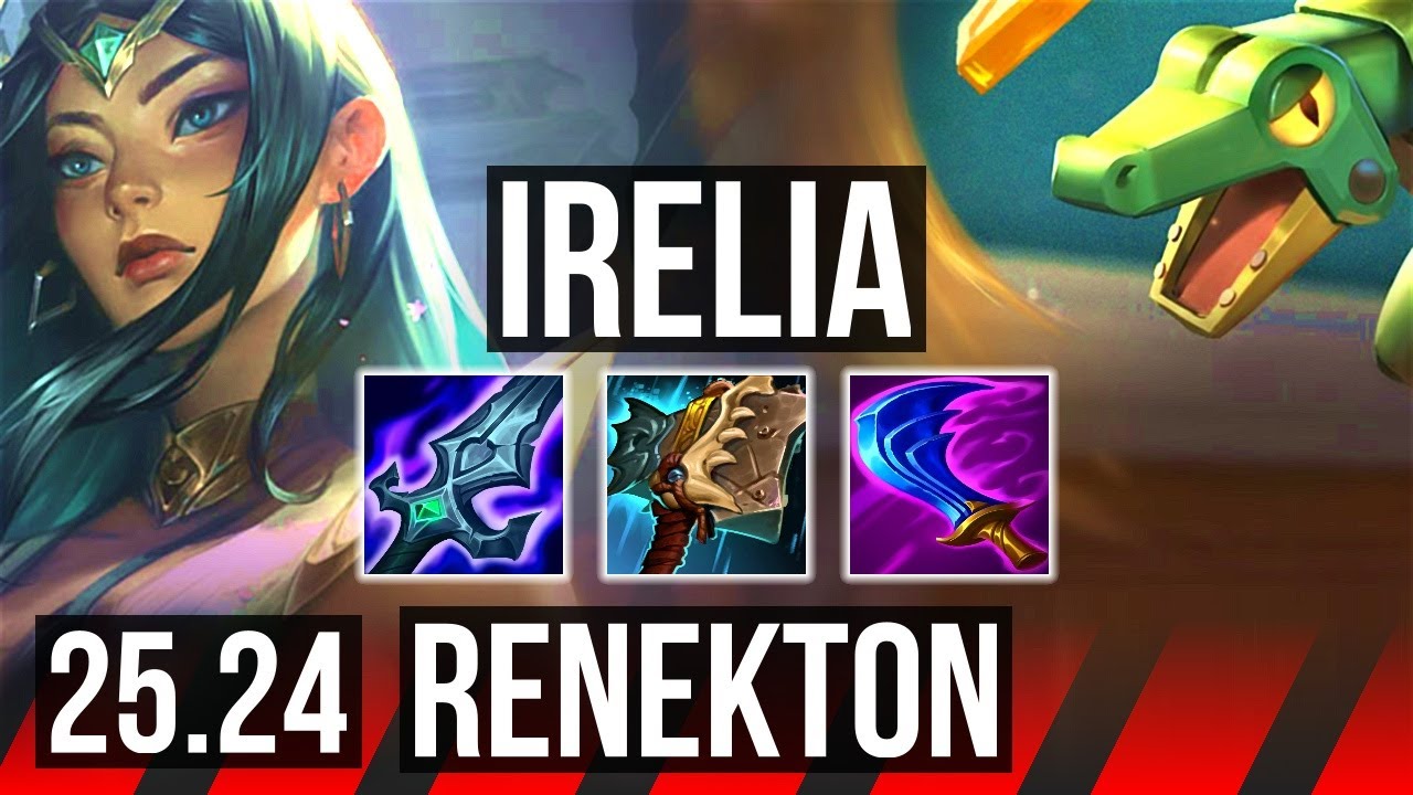 IRELIA vs RENEKTON (TOP) | Good KDA: 12/1/3 | KR Challenger | 25.24