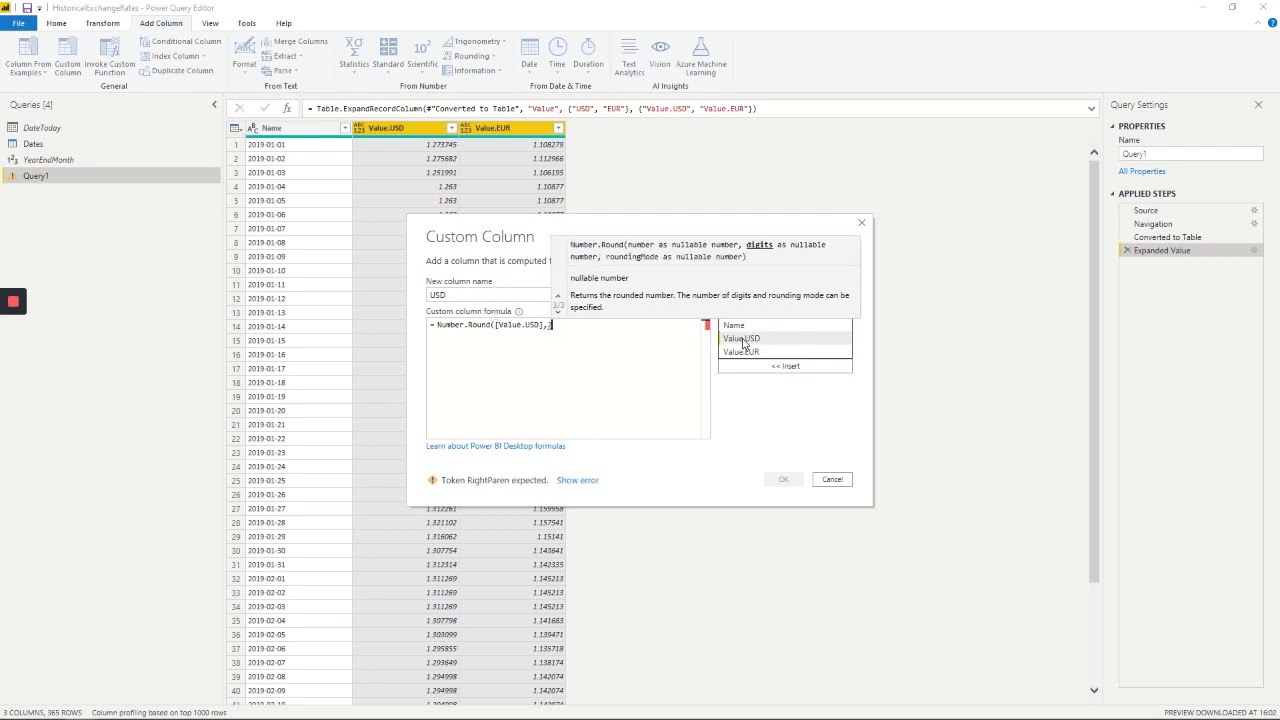 How to add historical exchange rates to your Power BI Date table and keep them up to date