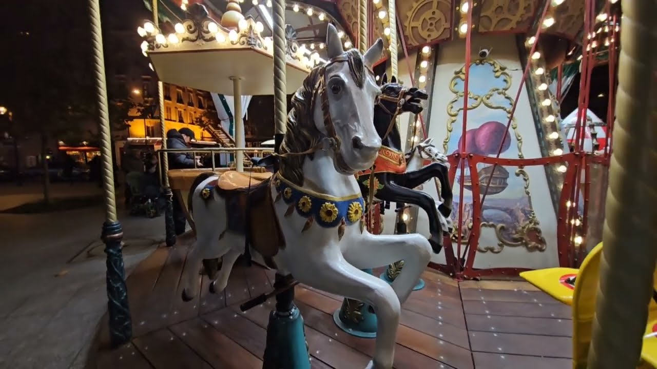 Classic Paris Carousel at Night 🎠  | Romantic Paris Walk 🎠 