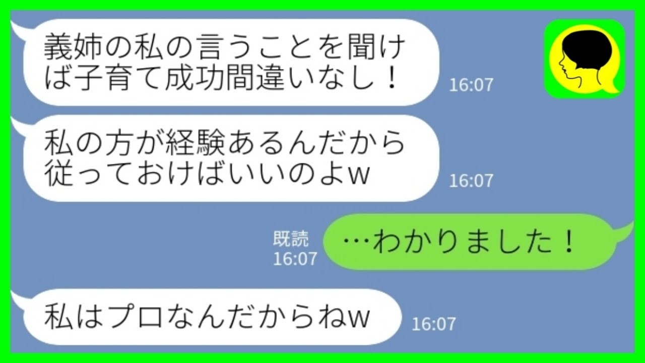【LINE】3人の子持ちで育児も家事も全部口出ししてくる義姉「私の方が経験あるから従っておけばいいのよw」私「了解です！」→24時間全力で義姉を頼り続けた結果www